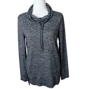 Jockey Thermals Women's Knit Tunic Top S Heather Black Cowl Neck Long Sleeve
